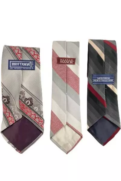 Lot of 3 Vintage Men's Ties by Brittania,Austin Manor Mervyn's