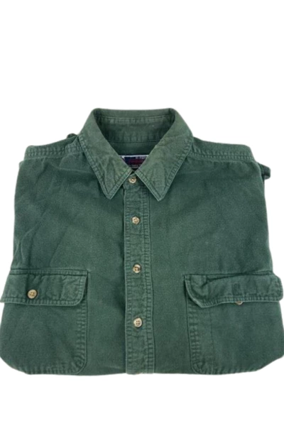 Vintage Williams Bay Sapko 1200 Men's Size LT Forest Green Flannel Shirt Lumber