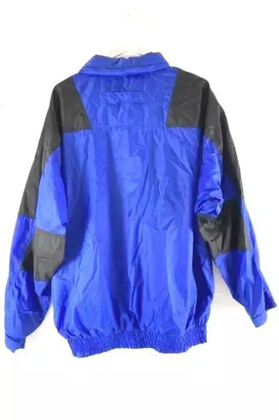 Vintage River's End Windbreaker Jacket Men's Size L Blue Black 90s Style DND