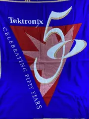 Tektronix 50th Anniversary Tapestry Throw Blanket Fringed 57"x46"