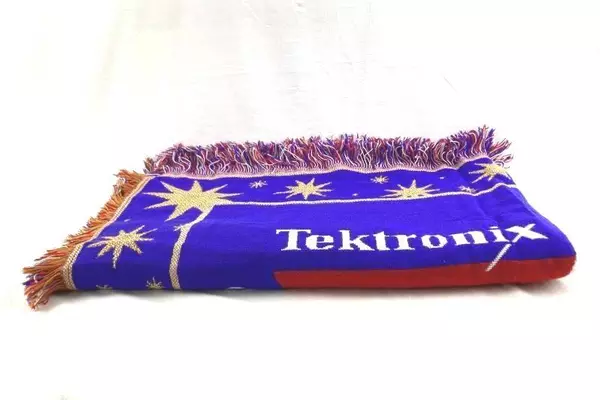 Tektronix 50th Anniversary Tapestry Throw Blanket Fringed 57"x46"