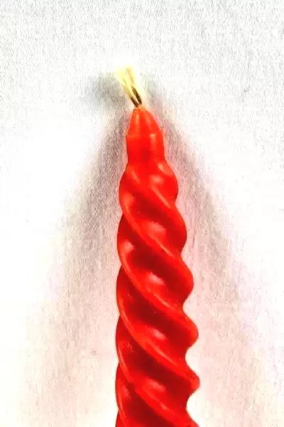 Vintage 13" Red Spiral Taper Candle Unlit Christmas Holiday Decor