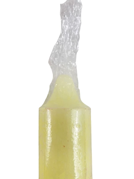 Vintage Hallmark 6.5" Pale Yellow Taper Candle Bell Top, Sealed Collectible