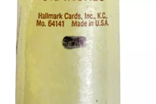 Vintage Hallmark 6.5" Pale Yellow Taper Candle Bell Top, Sealed Collectible