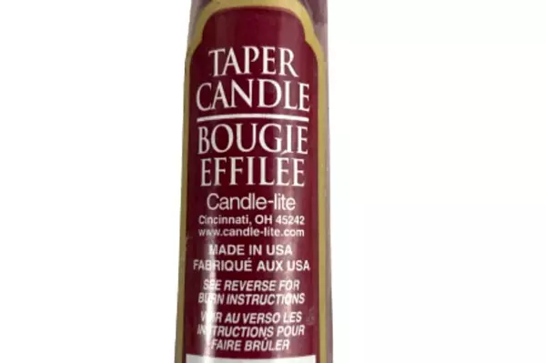 Vintage 8" Burgundy Taper Candle by Candle-lite, Sealed Home Decor USA