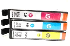 Lot of 3 HP 935 Color Ink Cartridges - Sealed, Expired 2016, Very Good Condition