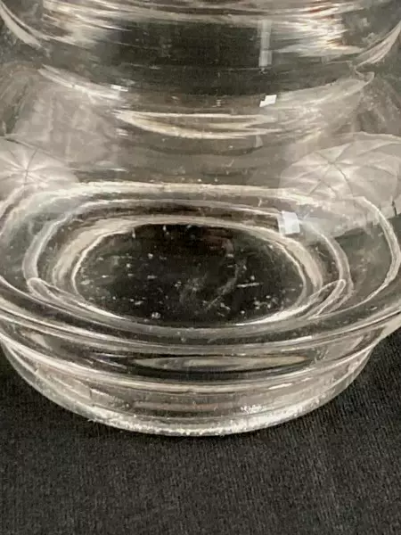 Vintage Scalloped Rim Toothpick Holder Mini Vase Clear Glass 2.5"