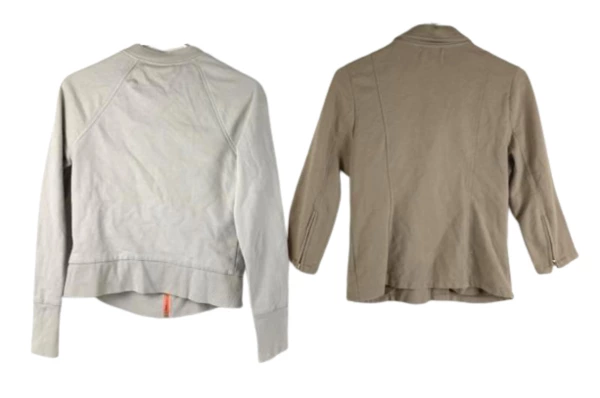 Lot of 2 Juniors' Size M Full Zip Jackets - Tan & Gray Casual Layering