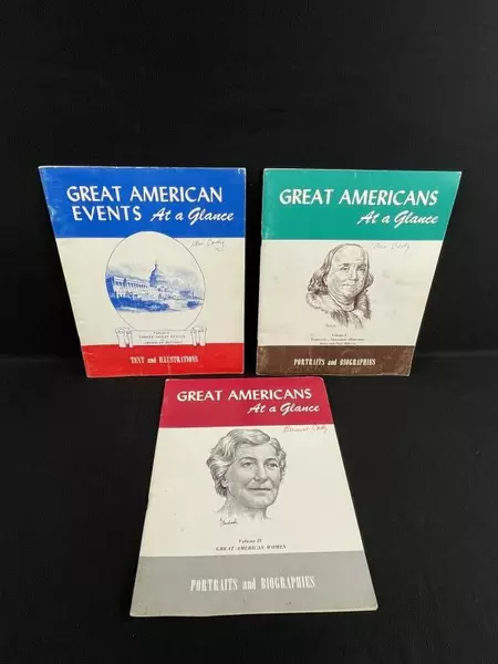 Lot of 5 Great Americans At a Glance Books Pacific Coast Paperbacks 1955-57