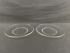 Lot of 2 Vintage Anchor Hocking 8" Presence Clear Glass Luncheon Plates