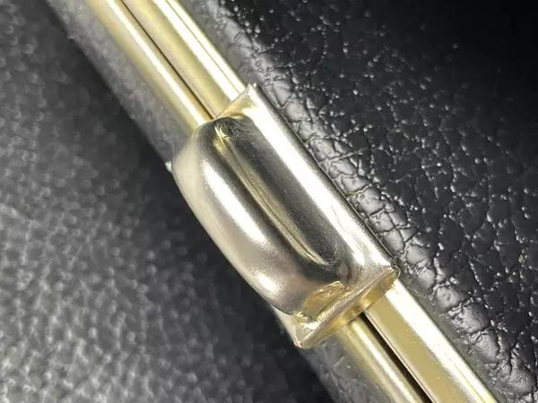 Vintage Black Faux Leather Handbag with Clasp & Pocket - Good Condition