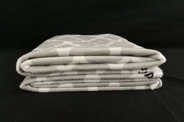 Joann Fabric Gray White Plush Geometric Craft Fabric 92"x61" Pre-Owned