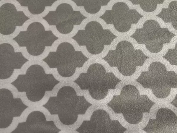 Joann Fabric Gray White Plush Geometric Craft Fabric 92"x61" Pre-Owned