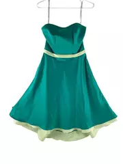 Vintage Alfred Angelo Sz 6 Jade Green Strapless Semi-Formal Prom Dress