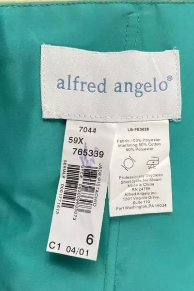 Vintage Alfred Angelo Sz 6 Jade Green Strapless Semi-Formal Prom Dress