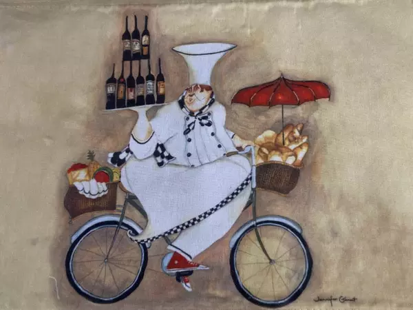 Lot of 2 Jennifer Garanet Fat Chef Placemats French Country Style 17"x12"