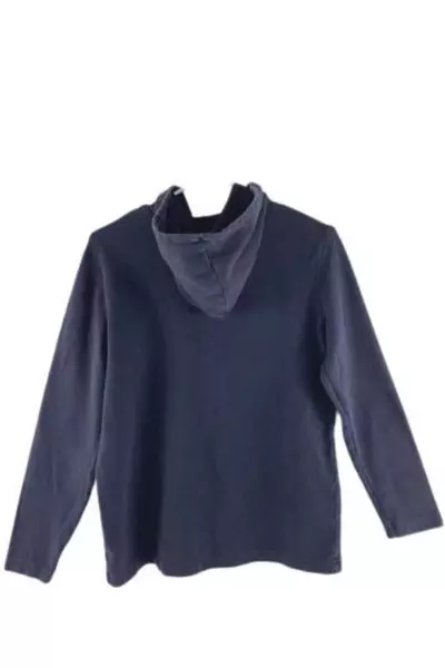 Basic Editions Women's Medium Blue Zip Hoodie Jacket "SISTERS" Graphic