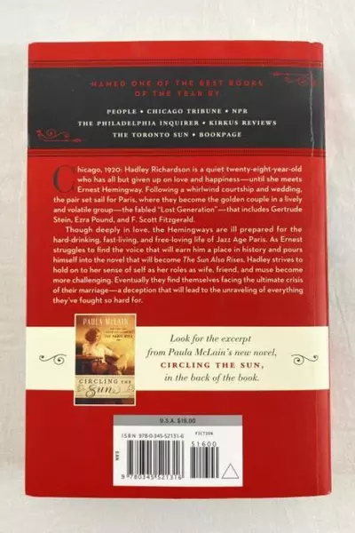 The Paris Wife by Paula McLain Paperback Novel - Good Condition, 1920s Story