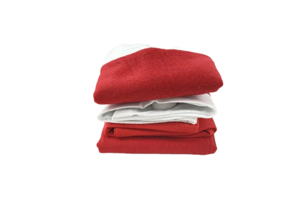 Lot of 3 Santa Hat Dining Chair Covers Red White Fleece Holiday Decor