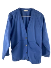 Vintage Devon Periwinkle Blue Jacket Women's Size 10 with Pockets, Stain