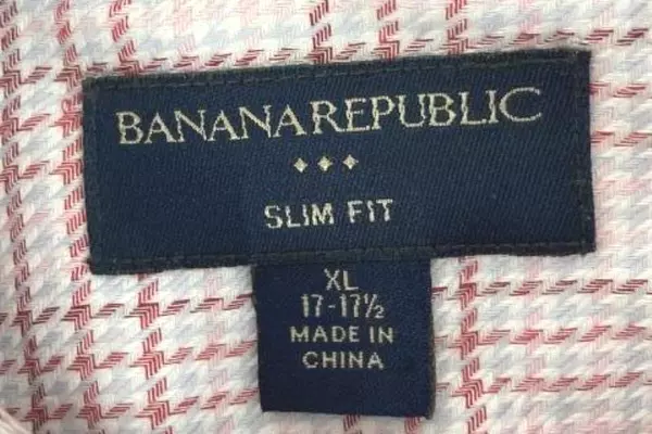 Banana Republic Men's Pink Gray Plaid Slim Fit Shirt XL 17-17.5 Pre-Owned