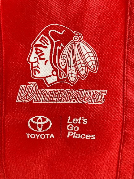 Portland Winterhawks Red Tote Bag 14.5x13" - Sturdy Reusable Shopping Bag