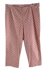 Liz & Co Women's Size 8 Pink Geometric Capri Crop Pants - Pre-Owned