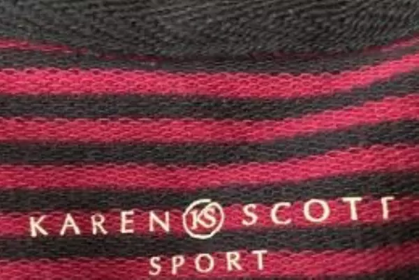 Karen Scott Sport Women's Medium Pink Navy Striped Turtleneck Top