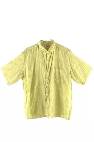 Vintage GB Clothing Co Women's XL Yellow Striped Short Sleeve Shirt Top