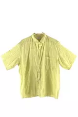 Vintage GB Clothing Co Women's XL Yellow Striped Short Sleeve Shirt Top