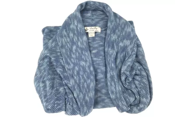 Unity World Wear Women's Blue Cardigan Sweater Size S - Good Condition