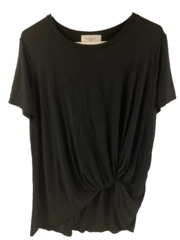 Carly Jean Women's Black Tie Knot Tee Shirt Medium Pre-Owned Casual Top