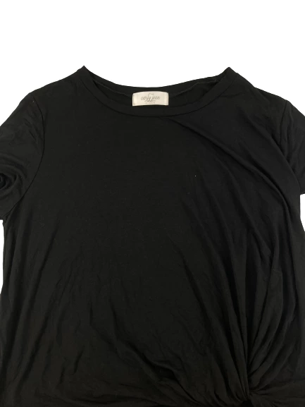 Carly Jean Women's Black Tie Knot Tee Shirt Medium Pre-Owned Casual Top