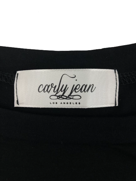 Carly Jean Women's Black Tie Knot Tee Shirt Medium Pre-Owned Casual Top