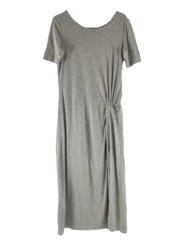 GV Global Women's Gray Maxi Dress Size S Short Sleeve Casual Good Condition
