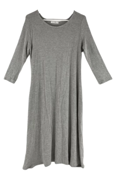 Reb & J Women's Gray Jersey Knit Dress Size S 3/4 Sleeve - Pre-owned
