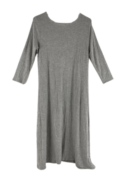 Reb & J Women's Gray Jersey Knit Dress Size S 3/4 Sleeve - Pre-owned