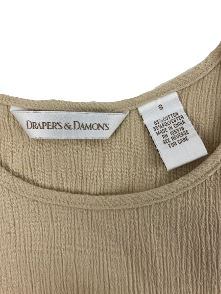 Draper's Women's Beige Sleeveless Top Size S Good Pre-Owned Condition