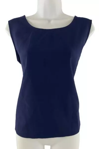 Vintage Salon Studio By Haband Navy Blue Canvas Top Women's Sz MP Wide Strap