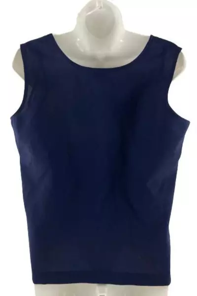 Vintage Salon Studio By Haband Navy Blue Canvas Top Women's Sz MP Wide Strap