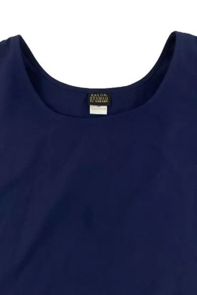 Vintage Salon Studio By Haband Navy Blue Canvas Top Women's Sz MP Wide Strap
