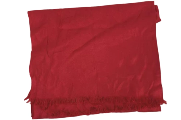 Lot of 2 Women's Scarves Red & Black Sateen Wraps with Fringe - Pre-owned