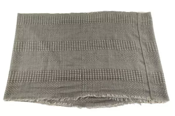 Lot of 2 Women's Scarves Black White Gray Geometric Wraps Fringe 31" & 33.5"