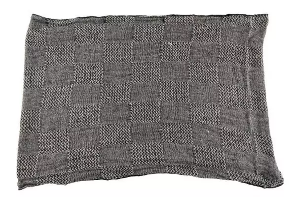 Lot of 2 Women's Scarves Black White Gray Geometric Wraps Fringe 31" & 33.5"