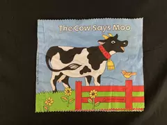 The Cow Says Moo 1979 Cloth Book - Dog, Cat, Mouse - Good Condition