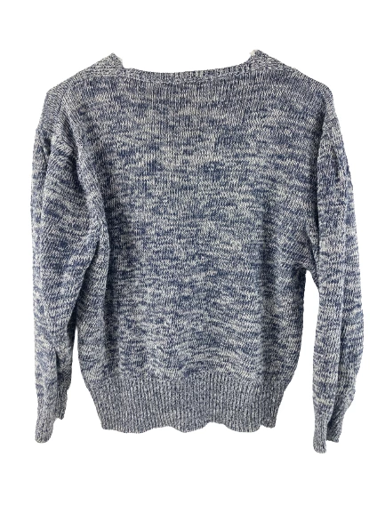 Miss Lea Women's Blue White Short Sleeve Pullover Sweater Size S Good Condition