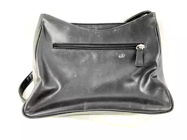 Vintage St John's Bay Black Faux Leather Shoulder Handbag Purse - Good Condition