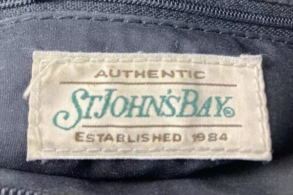 Vintage St John's Bay Black Faux Leather Shoulder Handbag Purse - Good Condition