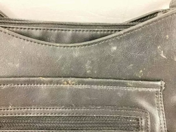 Vintage St John's Bay Black Faux Leather Shoulder Handbag Purse - Good Condition