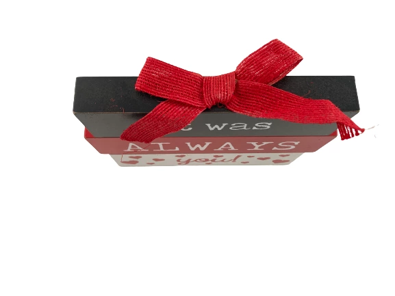 Lot of 2 Valentine's Decor Pink Heart Pillow & "Always You" Plaque